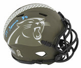 Panthers Ja'Tavion Sanders Signed STS Speed Mini Helmet w/ Case BAS Witnessed