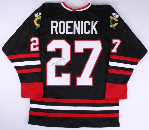 Jeremy Roenick Signed Chicago Blackhawks Black Jersey (Beckett) NHL 1988-2009