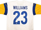 LOS ANGELES RAMS KYREN WILLIAMS AUTOGRAPHED WHITE JERSEY BECKETT BAS QR 243020