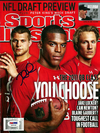 JAKE LOCKER AUTOGRAPHED SPORTS ILLUSTRATED WASHINGTON PSA/DNA ROOKIEGRAPH 16386