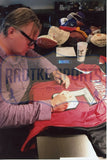 Morten Andersen Signed Atlanta Falcons Game Used Red Reebox Jersey with Insc