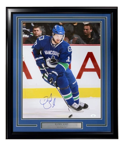 Daniel Sedin Signed Framed 16x20 Vancouver Canucks Photo JSA