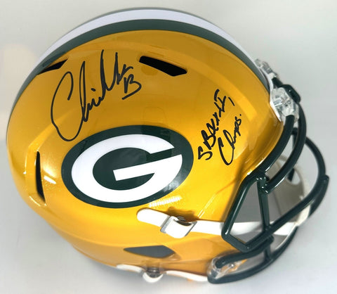 Packers CHRIS JACKE Signed Full Size Riddell Replica Speed Helmet AUTO w/ SB 31