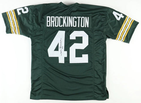 John Brockington Signed Packers Jersey (JSA) Green Bay 1st Round Pick 1971 / R.B
