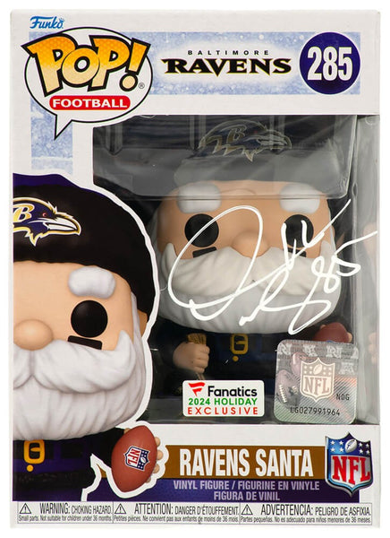 Derrick Mason Signed Baltimore Ravens SANTA Funko Pop Doll #285 - (SCHWARTZ COA)