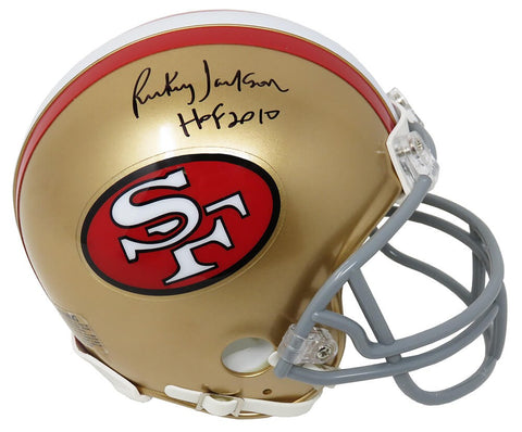 Rickey Jackson Signed 49ers Riddell Mini Helmet w/HOF 2010 - SCHWARTZ