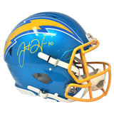 Justin Herbert Los Angeles Chargers Signed Riddell Flash Authentic Helmet BAS
