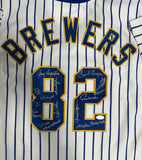 1982 Milwaukee Brewers Team Signed Replica Pinstripe Jersey - 15 Sigs - JSA