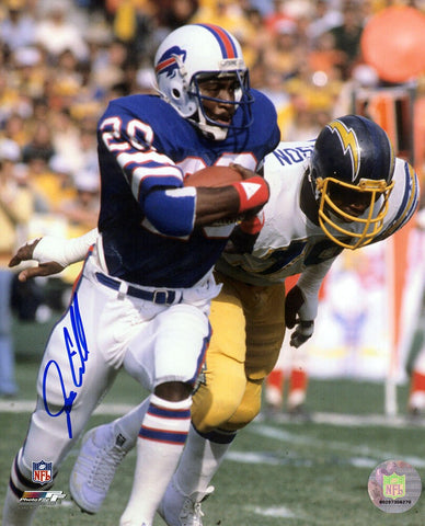 Joe Cribbs Signed Buffalo Bills Close Up Action 8x10 Photo - (SCHWARTZ COA)