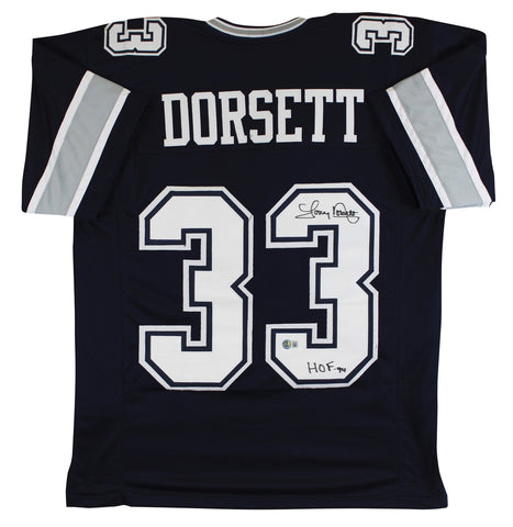 Tony Dorsett "HOF 94" Authentic Signed Navy Pro Style Jersey BAS Witnessed 2