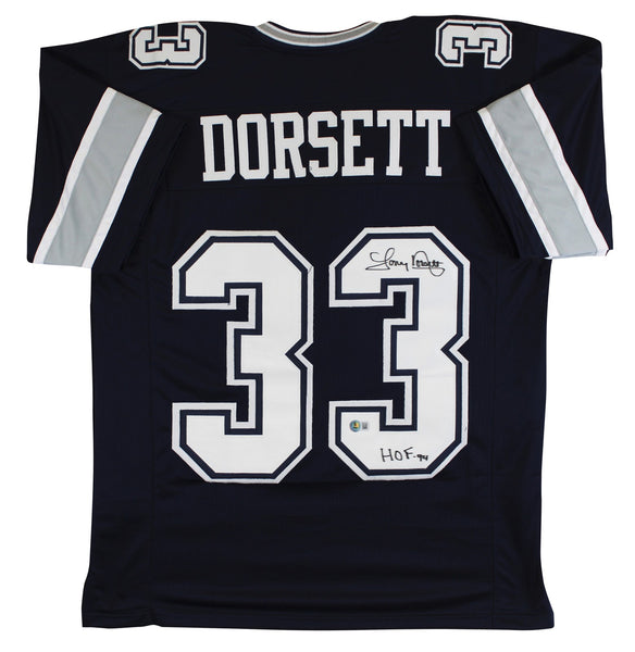 Tony Dorsett "HOF 94" Authentic Signed Navy Pro Style Jersey BAS Witnessed 2
