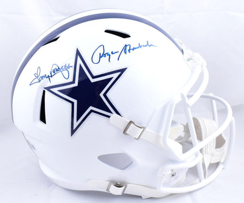 Roger Staubach Tony Dorsett Signed Cowboys F/S Alt 2022 Speed Helmet- Beckett W