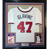 FRAMED Signed TOM GLAVINE 35x39 Atlanta White Jersey JSA COA Auto