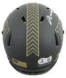 Giants Abdul Carter Signed Salute To Service IV Speed Mini Helmet BAS Witnessed