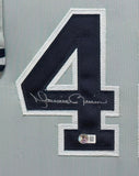 FRAMED N.Y. YANKEES MARIANO RIVERA AUTOGRAPHED SIGNED INSC JERSEY BECKETT HOLO