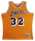 Showtime Lakers (6) Johnson, Worthy, Rambis +3 Signed Yellow M&N Jersey BAS Wit