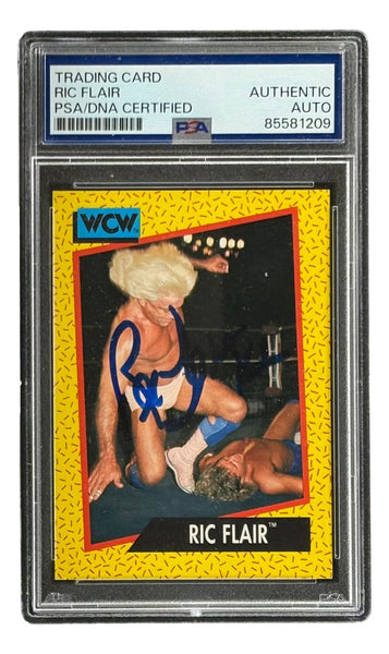 Ric Flair Signed 1991 WCW #41 Wrestling Trading Card 16x Inscribed PSA