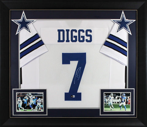 Trevon Diggs Authentic Signed White Pro Style Framed Jersey BAS Witnessed