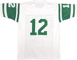 NEW YORK JETS JOE NAMATH AUTOGRAPHED WHITE JERSEY BECKETT BAS WITNESS 237708