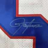 Autographed/Signed LAWRENCE TAYLOR New York White Football Jersey JSA COA Auto