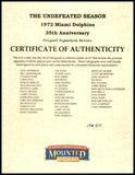 1972 DOLPHINS PERFECT SEASON AUTOGRAPHED 20X24 LITHO 40 SIGS SHULA FANATICS