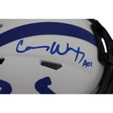 Carson Wentz Autographed/Signed Indianapolis Colts Lunar Mini Helmet FAN 46700