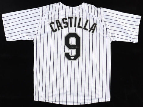 Vinny Castilla Signed Colorado Rockies Jersey (JSA) 8xAll Star /10xGold Glover