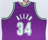 Mil Bucks RAY ALLEN Signed Official Mitchell & Ness Purple Jersey AUTO - BECKETT