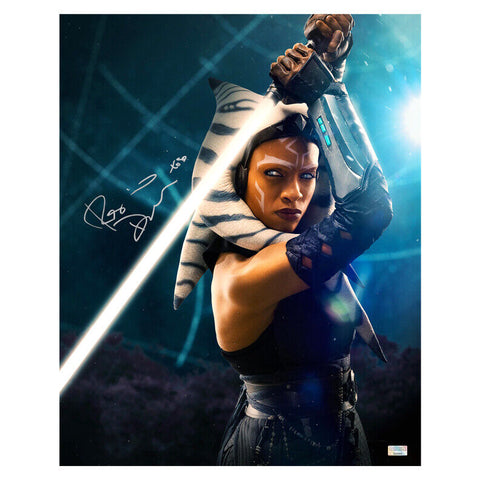 Rosario Dawson Autographed Star Wars Ahsoka Jedi Form 16x20 Action Photo