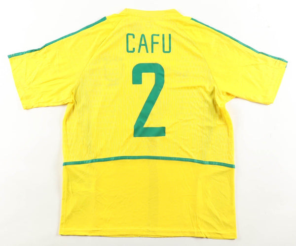 Cafu Signed Brazil National Team Jersey (JSA) 2xFIFA World Cup Champion