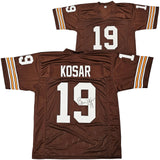 CLEVELAND BROWNS BERNIE KOSAR AUTOGRAPHED BROWN JERSEY BECKETT WITNESS 216725