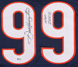 Dan Hampton Signed Chicago Bears Highlight Stat Jersey Inscibed HOF 2002 Beckett