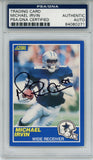 Michael Irvin Autographed 1989 Score #18 Rookie Card PSA Slab 43595