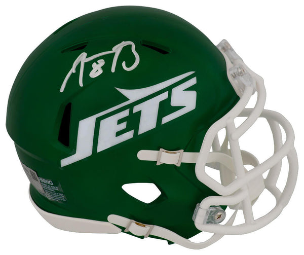 Aaron Rodgers Signed NY Jets 2024 Green Riddell Speed Mini Helmet (FANATICS COA)