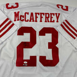 Autographed/Signed Christian McCaffrey San Francisco White Jersey JSA COA