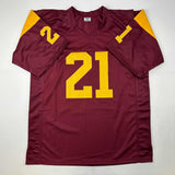 Autographed/Signed LenDale White USC Southen Cal Maroon College Jersey JSA COA