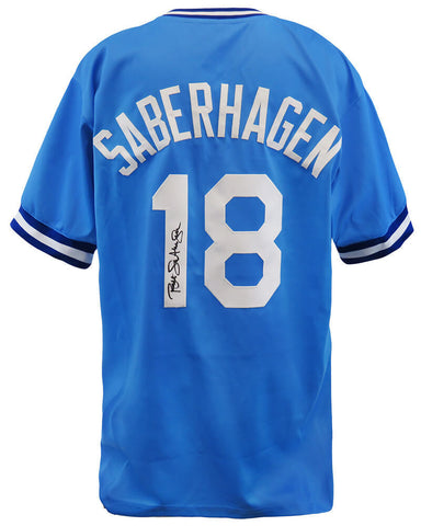 Bret Saberhagen (ROYALS) Signed White Custom Baseball Jersey - (SCHWARTZ COA)