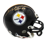 Terry Bradshaw Signed Pittsburgh Steelers Throwback NFL Mini Helmet with "HOF 89