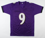 Justin Tucker Signed Baltimore Ravens Purple Jersey (JSA COA) 3xPro Bowl P.K.