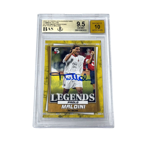 Paolo Maldini Signed 2022-23 Topps Superstars Image Variation - BGS 9.5 AUTO 10