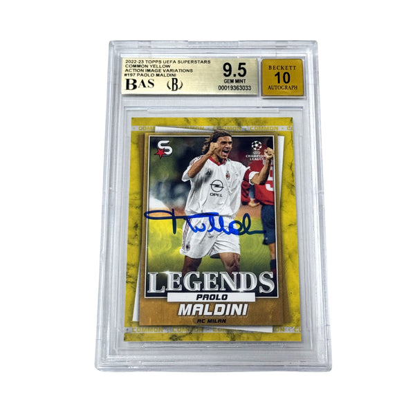 Paolo Maldini Signed 2022-23 Topps Superstars Image Variation - BGS 9.5 AUTO 10