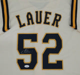 Brewers Pitcher ERIC LAUER Signed Custom Replica Cream Jersey AUTO - JSA