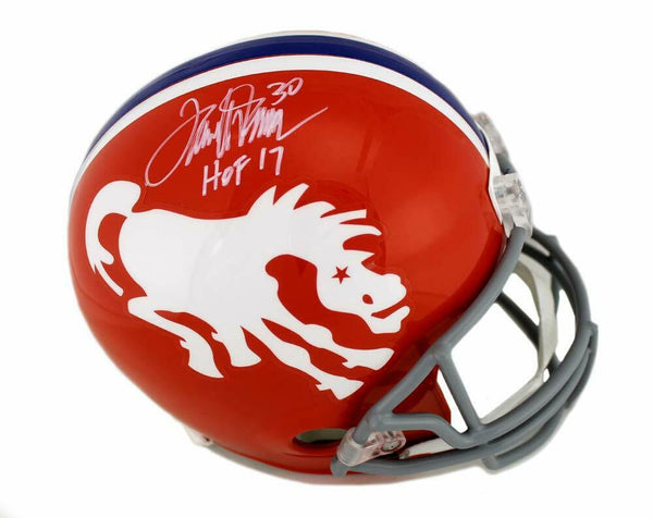 Terrell Davis Signed Denver Broncos Riddell Throwback Full Size Orange Helmet