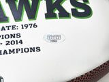 Frank Clark Autographed Seahawks White Logo Football (Flat) MCS Holo #72562