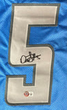 David Montgomery Detroit Signed Light Blue Football Jersey BAS