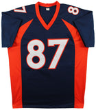 Ed McCaffrey Authentic Signed Navy Blue Pro Style Jersey BAS Witnessed