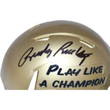 Rudy Ruettiger Autographed Notre Dame Spd Mini Helmet PLAC BAS 42224
