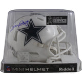 Tony Dorsett Autographed Dallas Cowboys 24 STS Mini Helmet Beckett Witness 49217