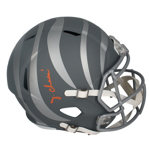 Ja'Marr Chase Autographed Bengals Slate Full Size Speed Helmet Beckett
