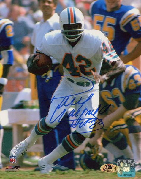PAUL WARFIELD AUTOGRAPHED MIAMI DOLPHINS 8x10 PHOTO W/ HOF 83